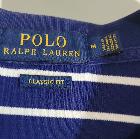 Polo Ralph Lauren Striped Polo Shirt Medium Classic Fit - Picture 2 of 3